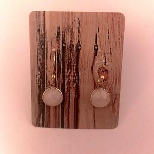 Handmade 14K Gold Pink Natural Stone Earrings